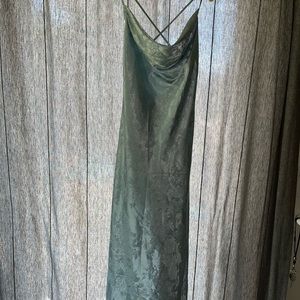 Blue floral straight dress with criss cross back